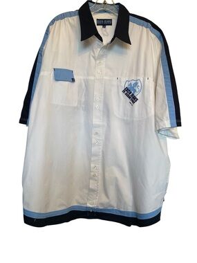 “EXCO Vintage Y2K Jeans Denim Corp Button Up short sleeve Shirt Men’s XXL cotton